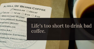 A Hill of Beans Coffee Roasters coffee roaster near O'Neill, Nebraska - specialty coffee and local roastery