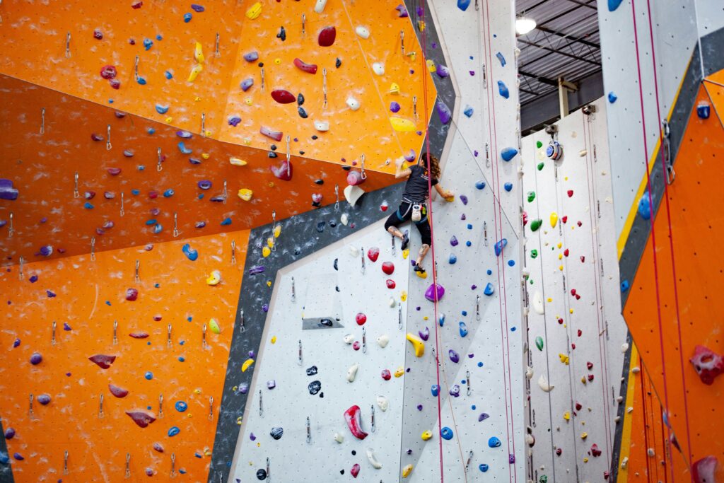 A clean indoor climbing gym